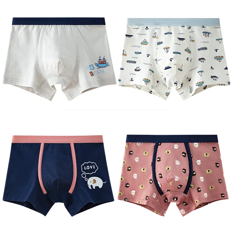 Full Cotton Cartton Boys Boxer Underwear Graphic Boy Shorts Child Bottoms Kids Clothes for 3 4 6 8 10 12 14 Years Old OKU203011