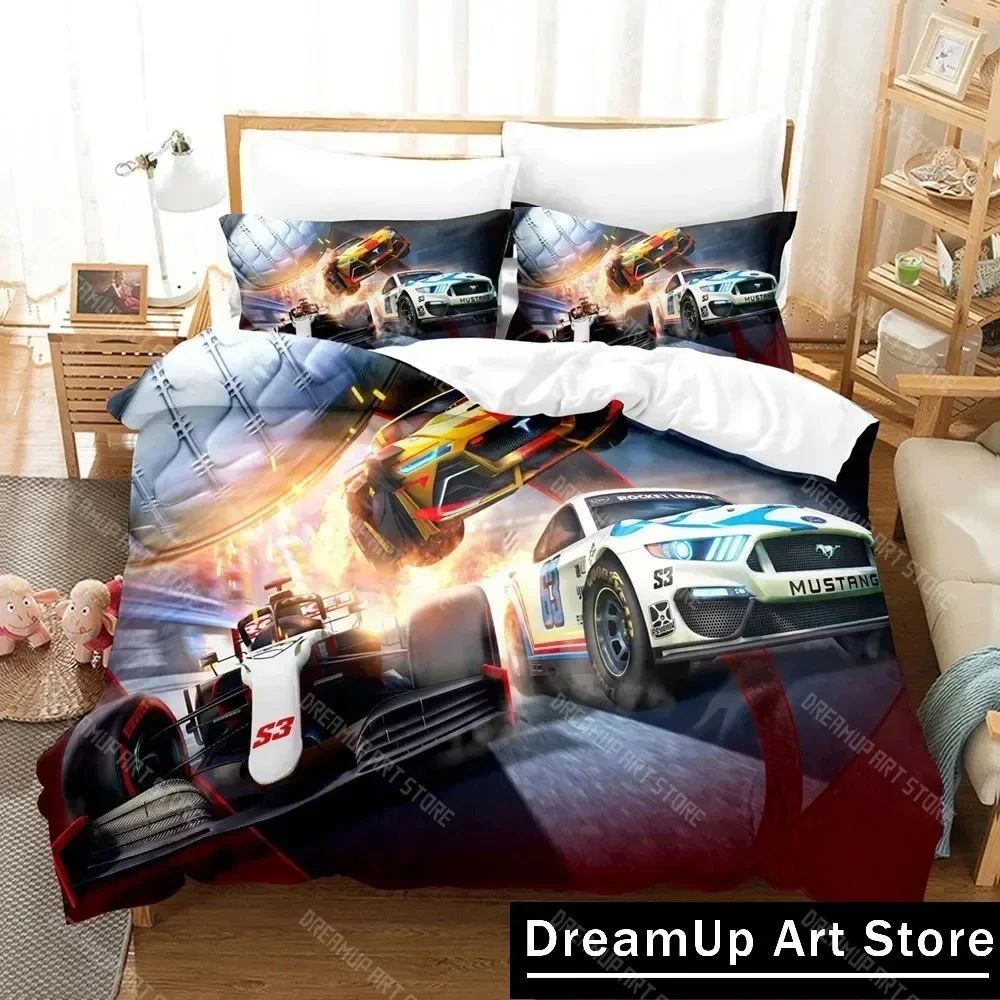 

3D Print Rocket Game League Bedding Set Cute Quilt Cover Bed Cover With Pillowcase Twin Single Queen King Size Boys Adult Home