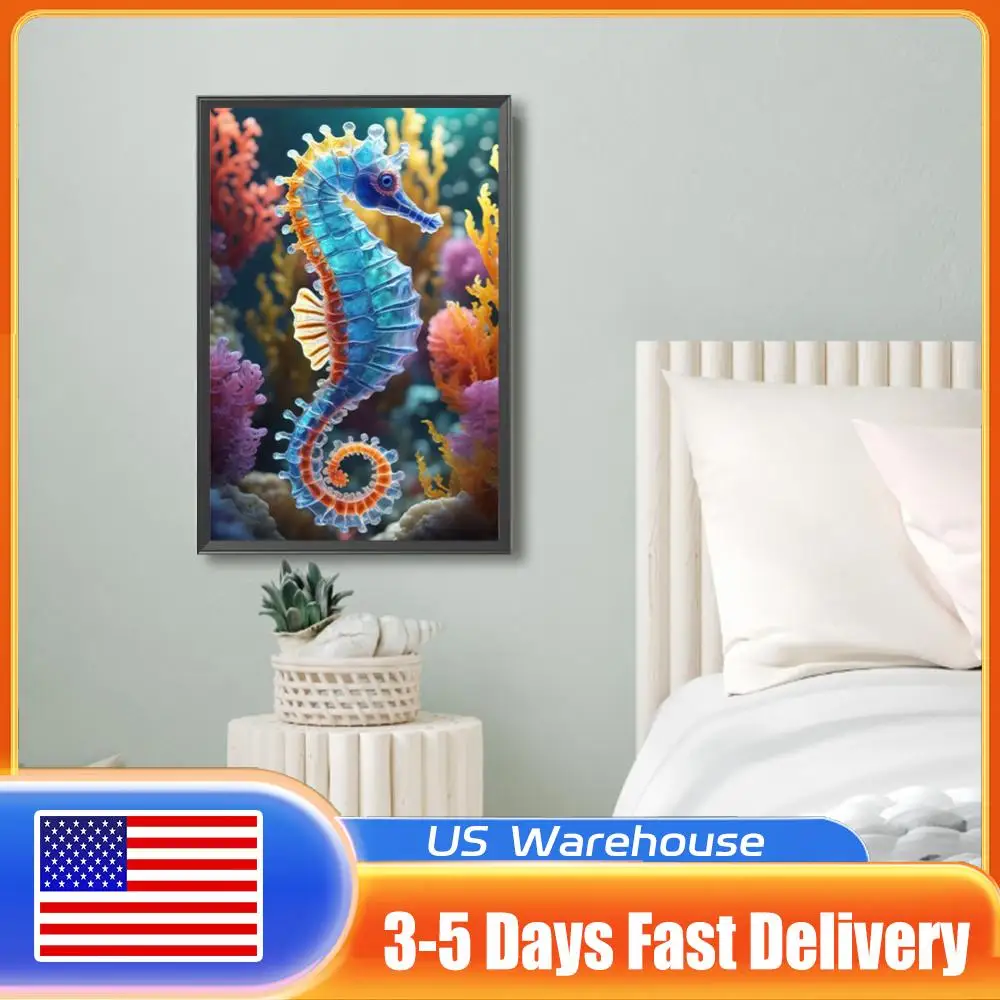 

5D DIY Full Round Drill Diamond Painting Seahorse Home Decor Art Craft 40x60cm