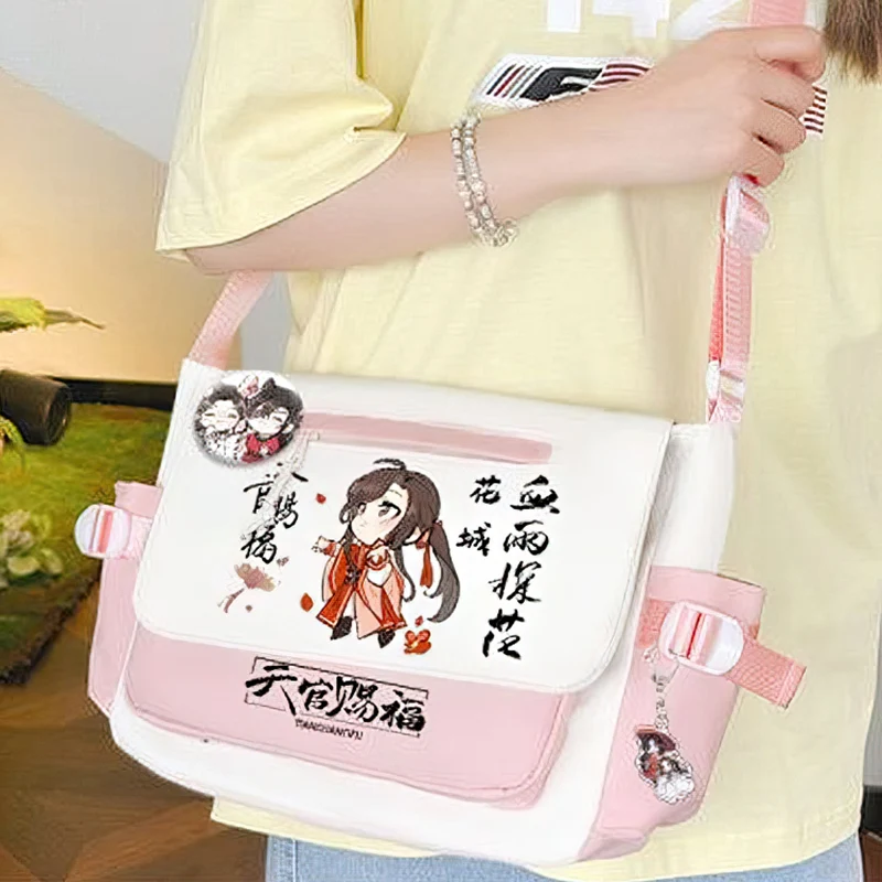 Black Blue Brown Purple Pink, Heaven Officials Blessing, Tian Guan Ci Fu, Anime Messenger Crossbody Shoulder Bags School Girls