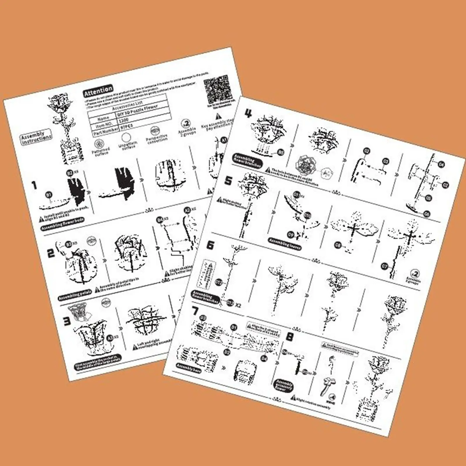 3D Flower Puzzle Beginner Friendly Wooden Model Craft Model Kit Building Set For Making Home House Office Indoor Outdoor Adults