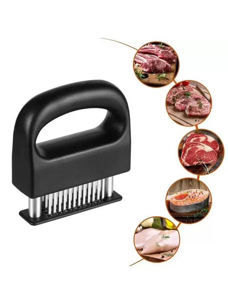 1PCS 48-pin Meat Tenderizer Stainless Steel Steak Tenderizer Kitchen Tools BBQ Beef Floss Needles Meat Stick Meat Patty Maker