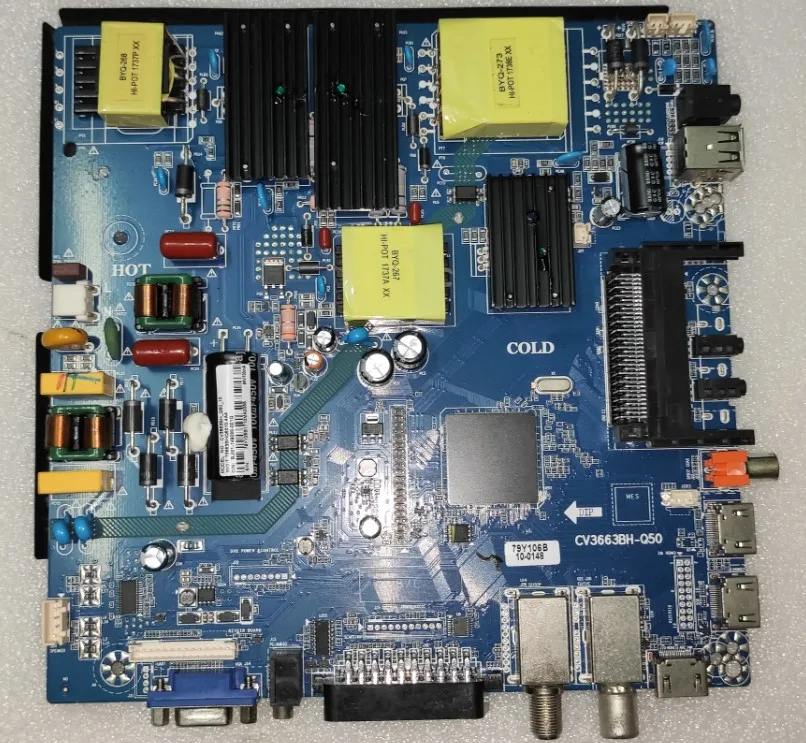 FREE SHIPPING ! CV3663BH-Q50  High power 3-in-1 TV mainboard voltage 96v current 700ma  Test well