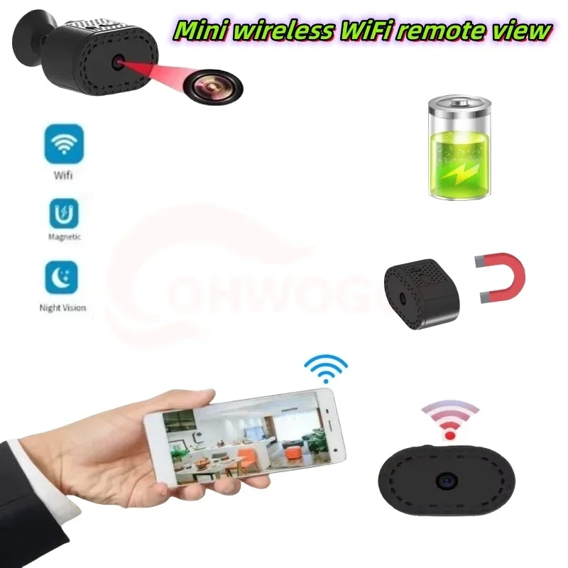 Mini câmera wifi 1080p hd ir visão noturna ap/ip webcam vigilância de segurança em casa inteligente micro filmadora pequena magnética espia cam