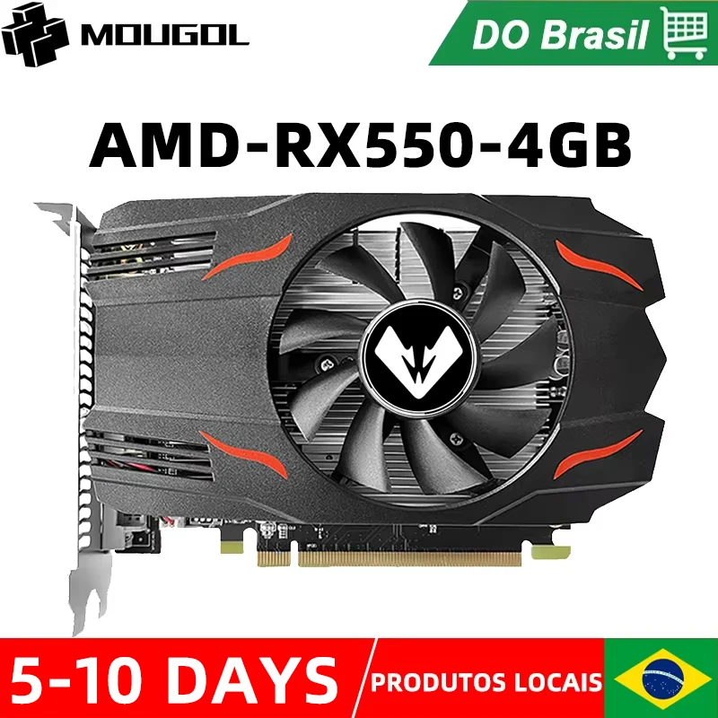 Scheda grafica originale MOUGOL Radeon RX 550 4G GDDR5 128Bit 14nm AMD GPU Computer PC RX550 pci-e 3.0 scheda Video di gioco