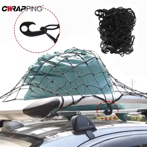 Universal Car Cargo Net Adjustable Luggage Roof Sundries Grid Mesh Bag Storage Organizer for SUV Truck Auto Camping Accessories