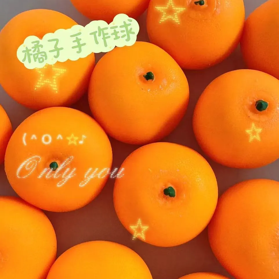 Simulated Orange Stress Ball Squishy Squeeze Ball DIY Handmade ASMR Sensory ADHD Anti Stress Relief Fidget Toys with Crisp Sound view 6