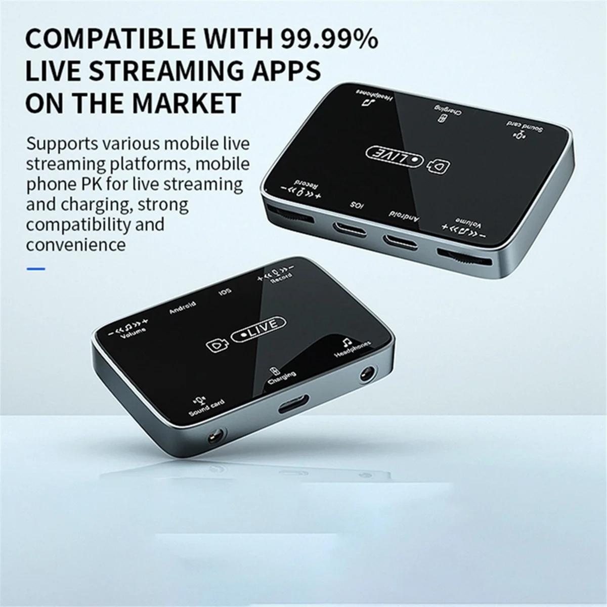 

Адаптер звуковой карты COTS-t2 в 1, подходящий для освещения/Typec, универсальное стерео караоке и микрофона