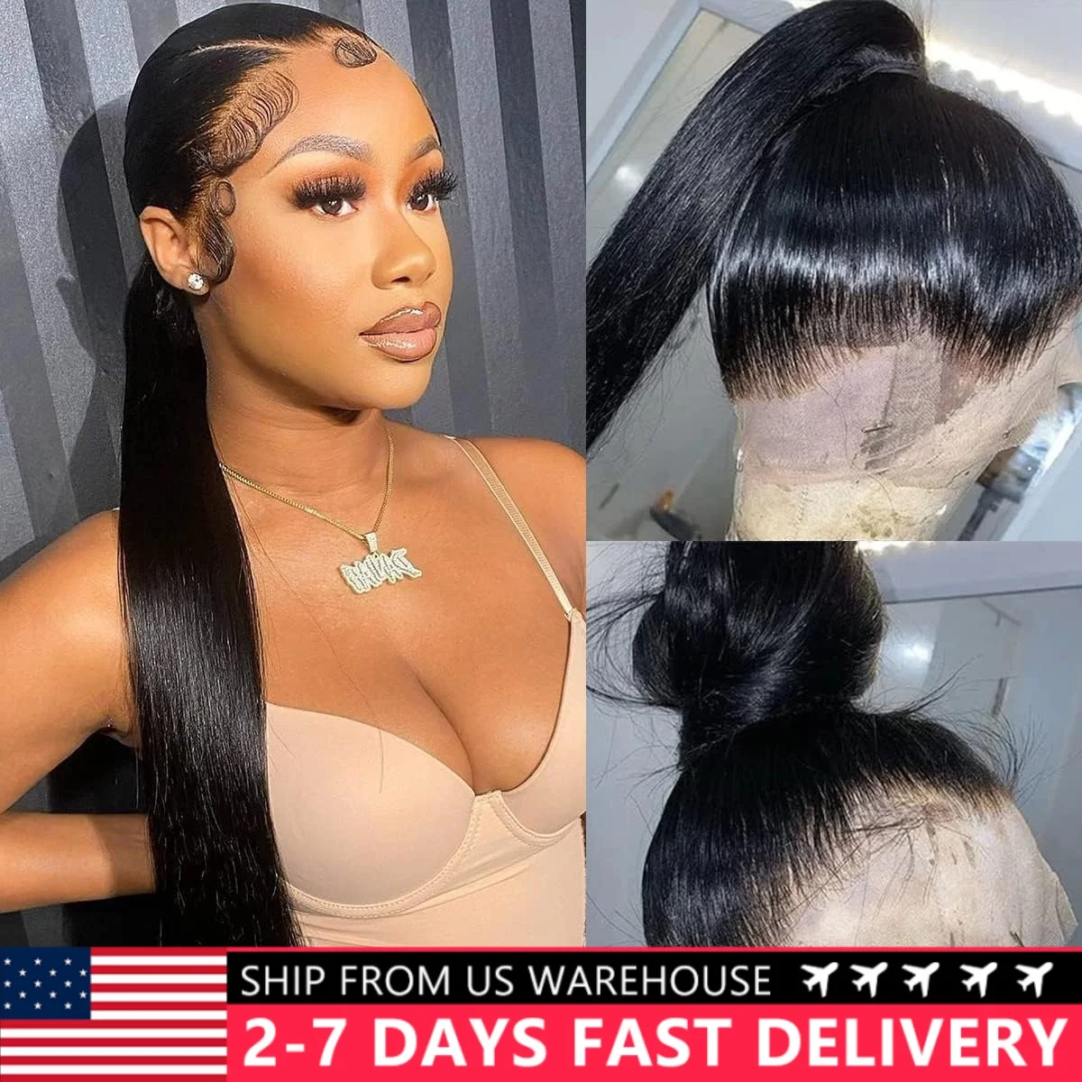 13x4 13x6 Glueless Lace Frontal Wig Human Hair 32 34In Bone Straight Human Hair Transparent Lace Front Wigs For Women PrePlucked