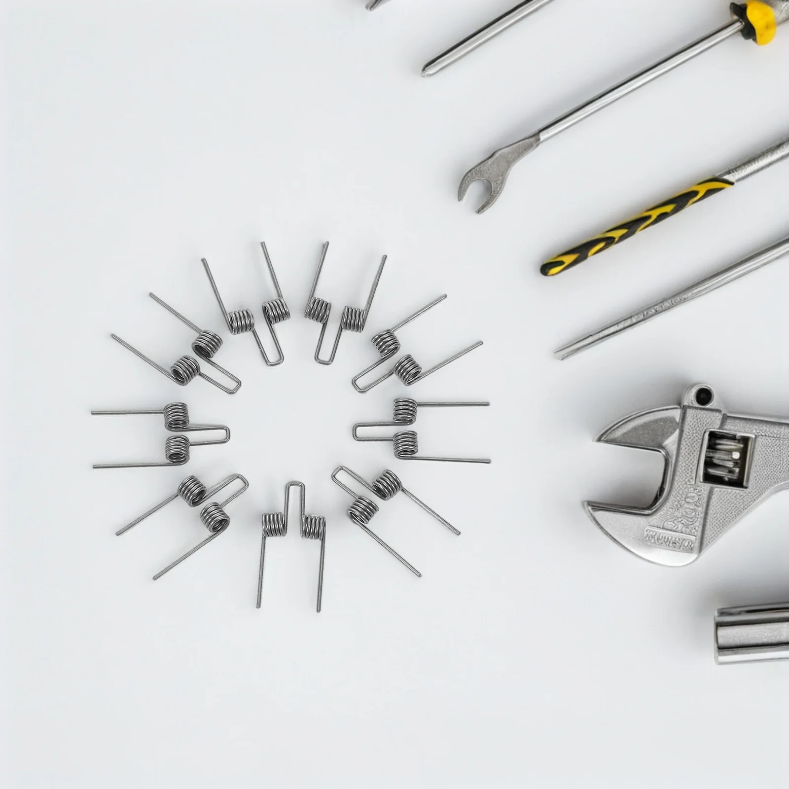 

9Pcs Stainless Steel Double Torsion Springs Durable Lamp Fan Replacement Spring Parts Metal Torsional Springs for Repair