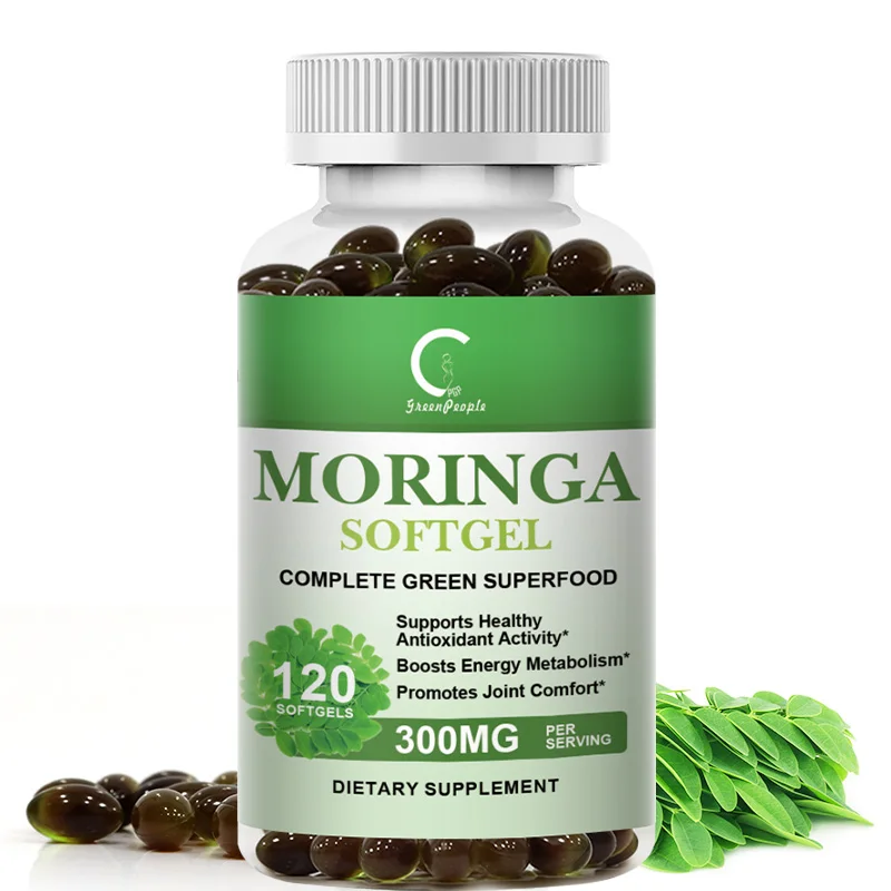 

GPGP GreenPeople Moringa Capsules Stress Relief and Protect The Heart Energy, Metabolism, & Immune Support