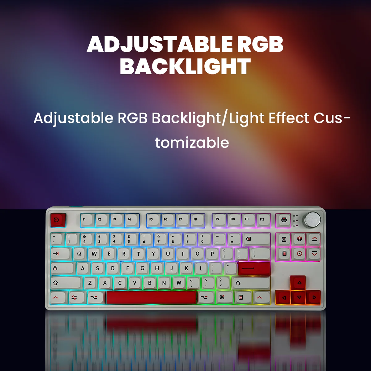 MATHEW TECH MK86 TKL RGB 3 Mode Cyrillic Mechanical Keyboard  с русскими буквами BT5.0/2.4G/USBHot Swappable Wireless Metal Knob