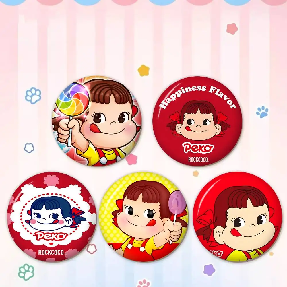 Cute M-Milky P-Peko-Chan Game 32/44/58MM Customizable Button Pins Cute Funny Creative Badge Jewelry Decor Gifts for Friends