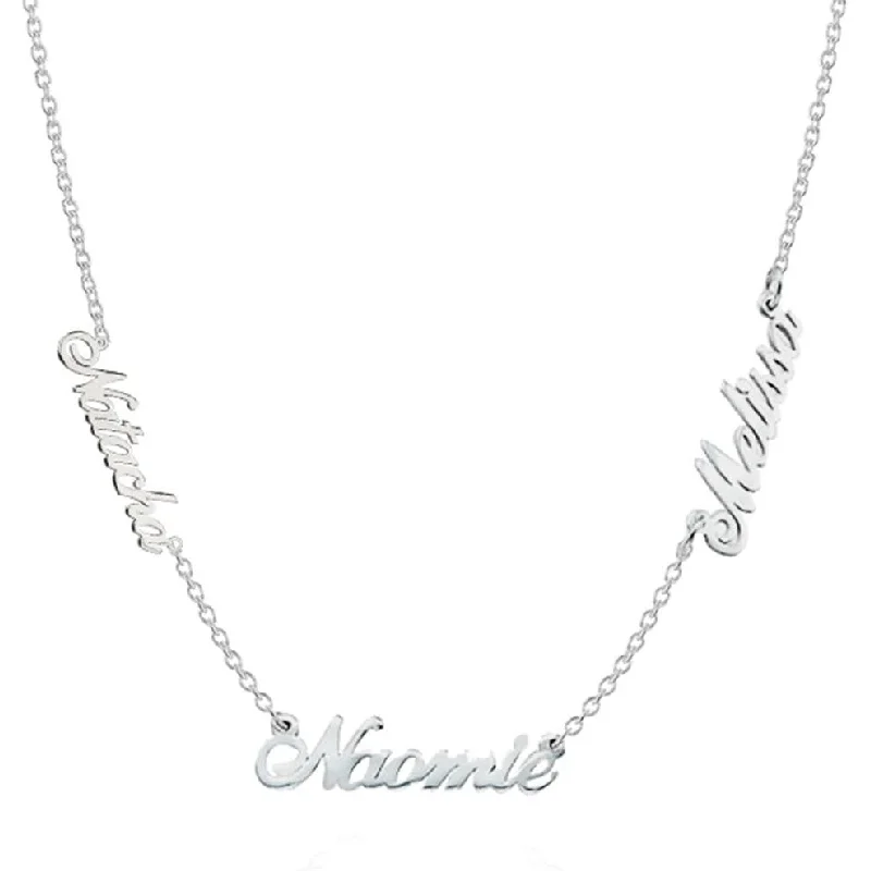 

Personalized 925 Sterling Silver 3-Name Necklace - Custom Pendant Gift for Her Mom Valentine Christmas Birthday