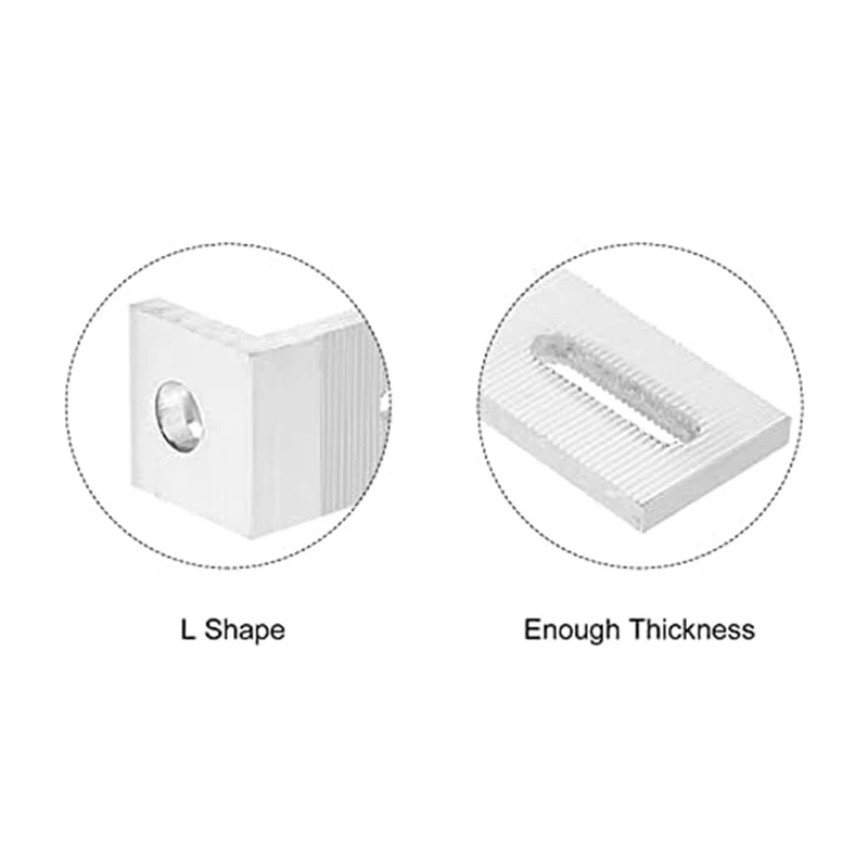 4er-Pack L-Halterungen aus Aluminiumlegierung mit 8 mm Durchmesser und Montagehalterungen für die Installation von Solarpanelsystemen