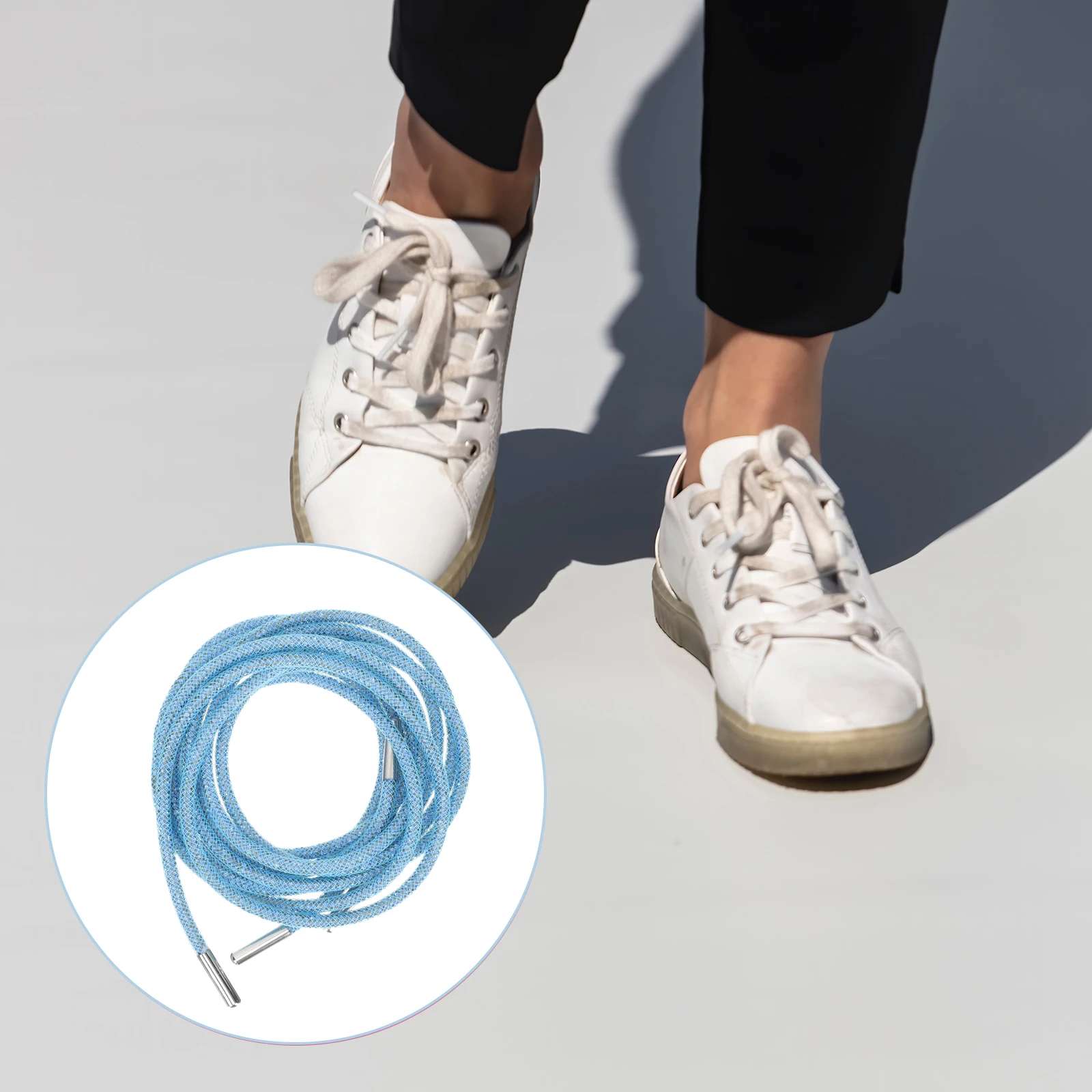 

Shiny Rhinestone Shoes Lace Crystal Glitter Round Bling Shoelaces Durable Wear Resistant Flexible Practical Sneakers