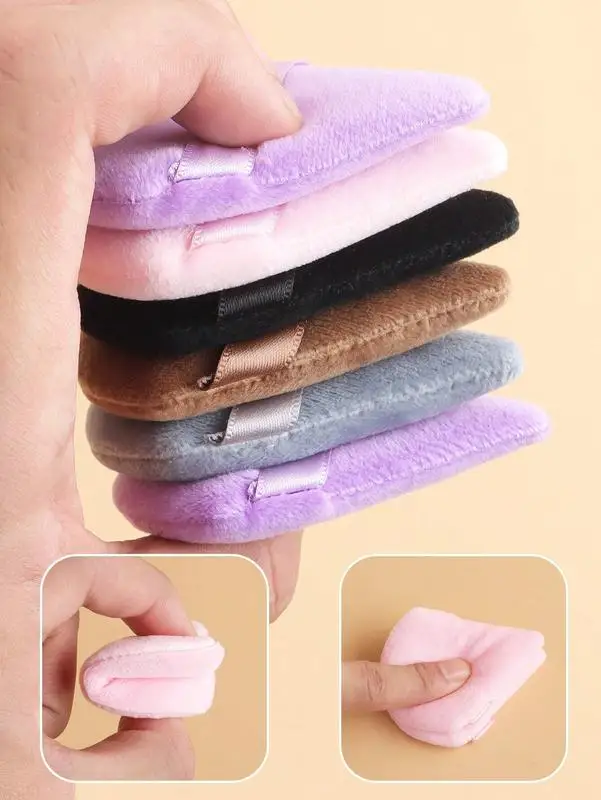 10 مجموعة منتفخة مسحوق متعددة الألوان مجموعة نفخة البودرة متعددة الألوان مثلث على شكل قلب مسحوق نفخة مستحضرات التجميل القطن #2