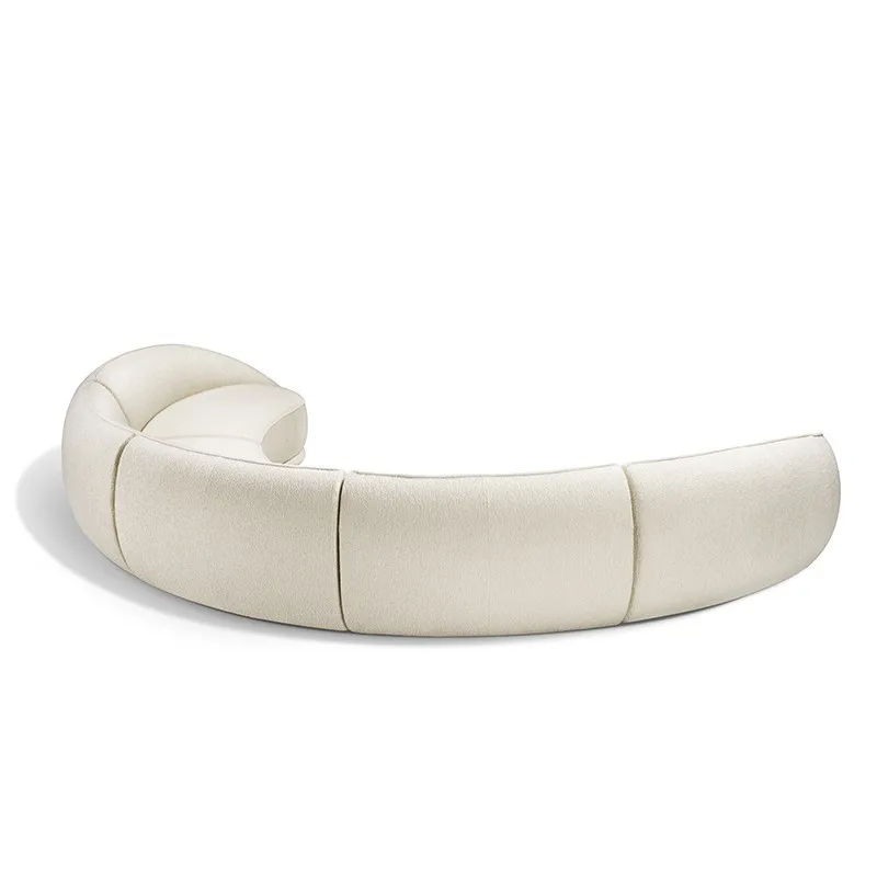 Light luxury modern half-arc combination villa area large flat-floor beauty salon U-shaped creative sofa chair