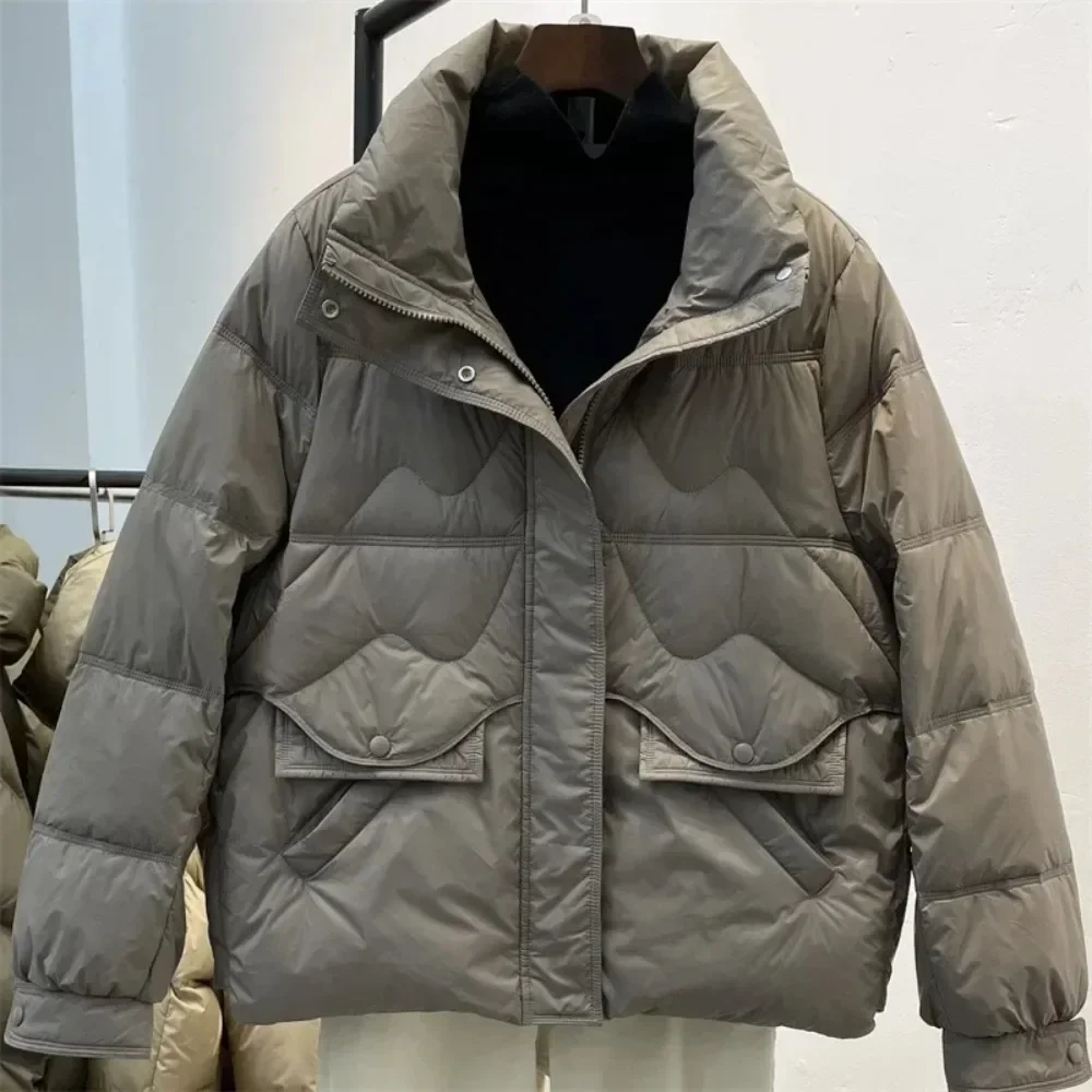 Ultra Light Windproof Feather Parkas Female Puffer Coat New Autumn Winter Jackets for Women Stand Collar White Duck Down Jacket