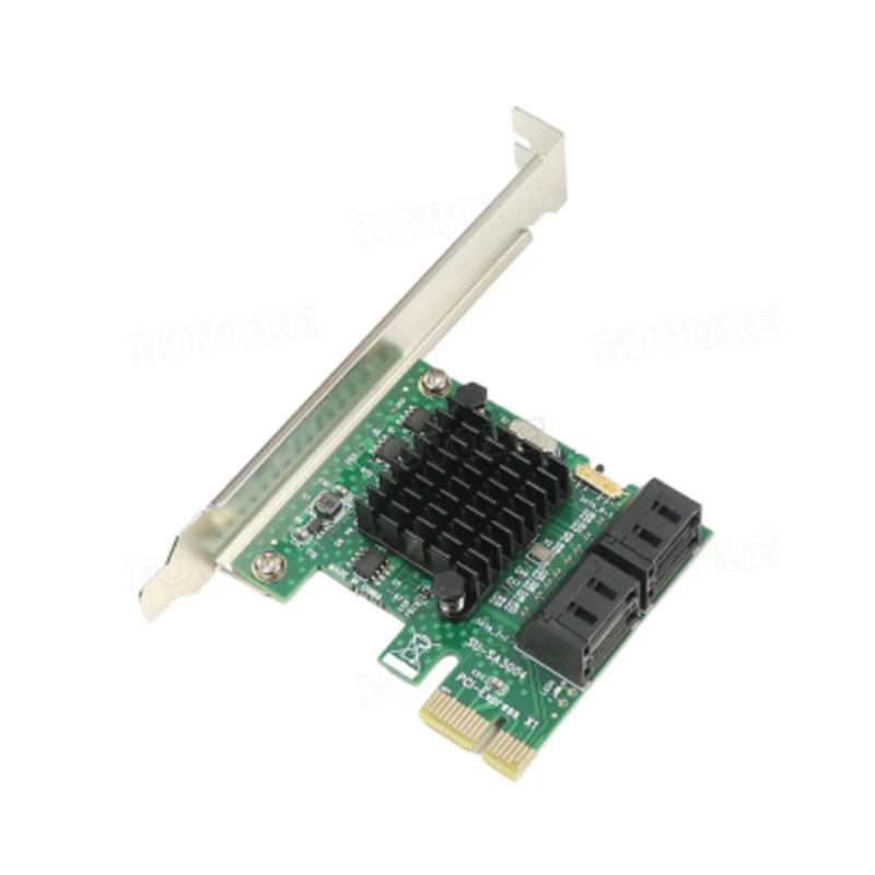 PCIE to SATA Expansion Card PCI Express X1 to 4 Ports SATA 3 3.0 III 6Gbps SSD Controller PCI-E SATA3 Adapter Board,A-DT30