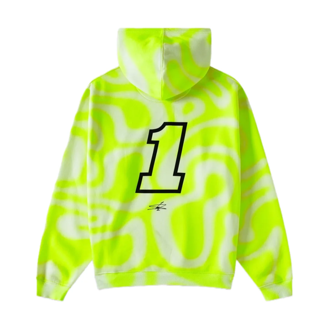 2026 Men's Norris #1 Grandstand Fluorescent Green Pullover Hooded Hoodie Casual Relaxed-Fit Soft Comfy Streetwear Autumn Winter