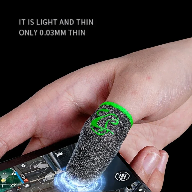 زوج واحد من غطاء أصابع اللاعب المقاوم للتعرق من Dedales Gamer، غطاء بأطراف الأصابع لشاشة اللمس لملحقات ألعاب Mobile