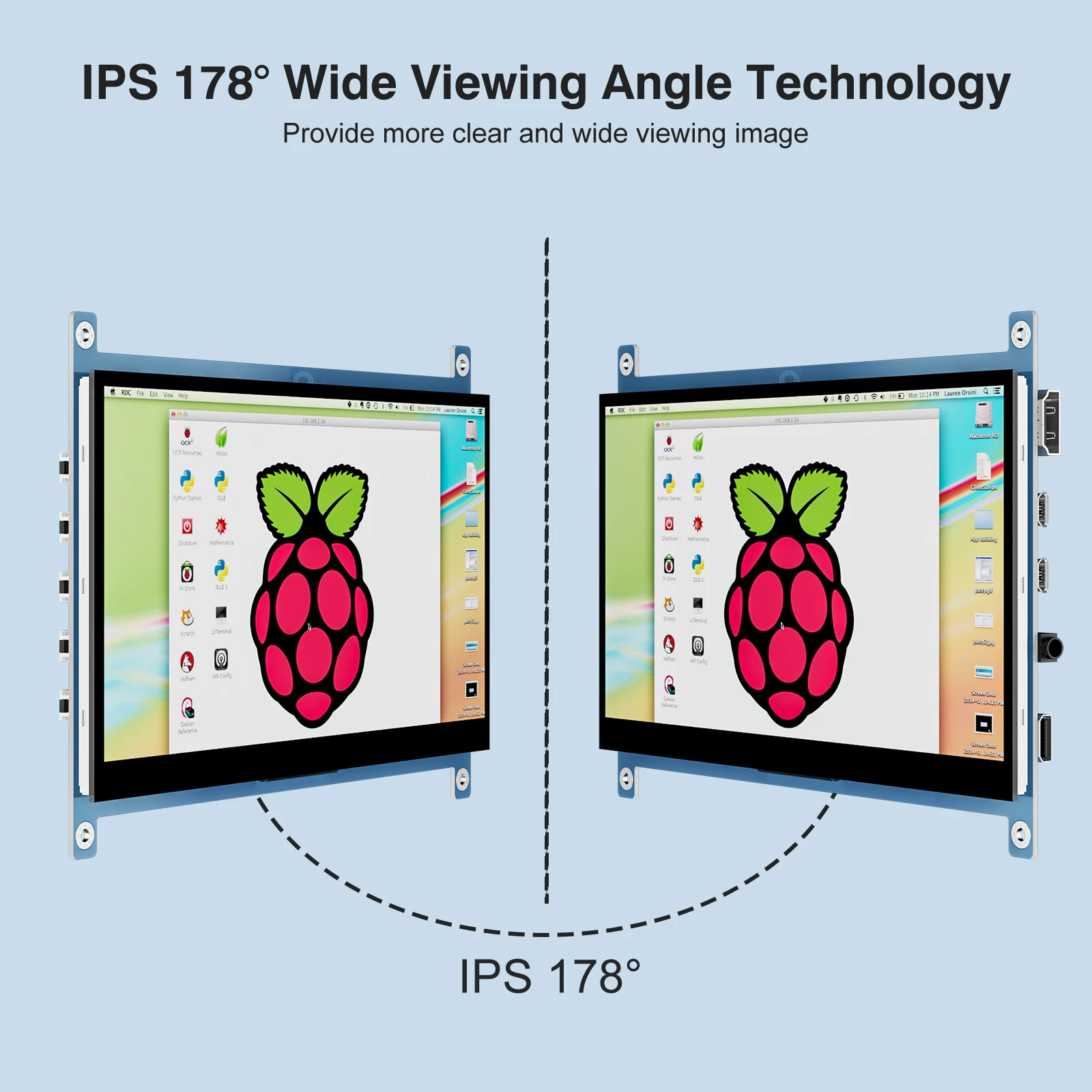 Portable 7 Inch IPS HDMI Monitor Mini Capacitive Touch Screen For Raspberry Pi 4/3 PC Computer HD Display Panel 1024x600 LCD DIY