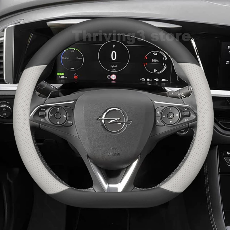 Leather Car Steering Wheel Cover For Opel Grandland GS Hybrid4 GSe Grandland X PHEV 2019-2025 Auto Steering Wheel Accessories