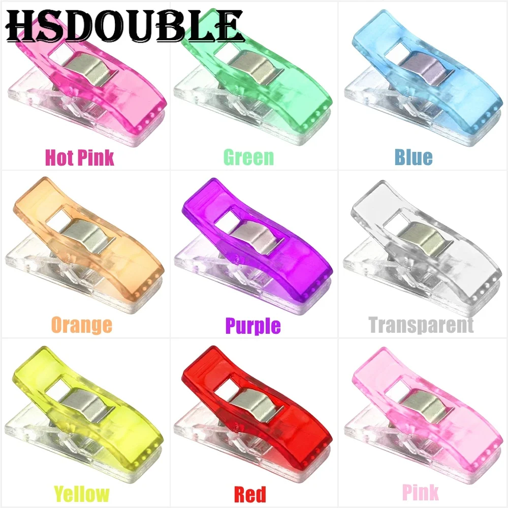20/50/100Pcs Multipurpose Colorful Transparent Plastic Small Clips for Crocheting Knitting Safety Clothing Clips Sewing Supplies