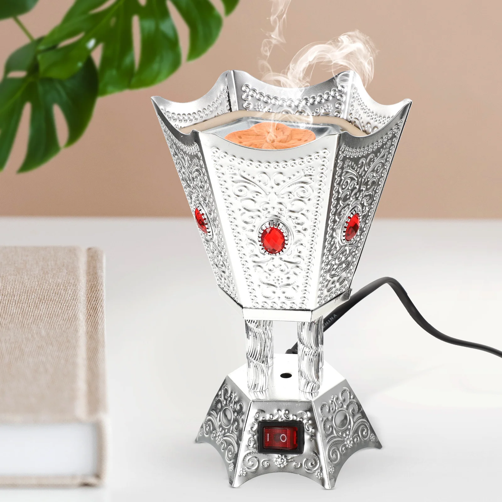 

Electric Incense Burner Metal Retro Design Plug-in Censer Holder for Aromatherapy Home Decor Table Centerpiece Eu Plug
