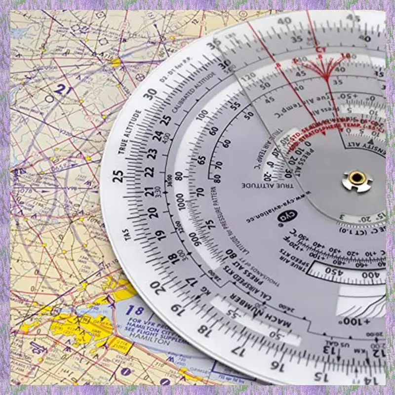 

A63K-1 Piece E6B-R Flight Computer Plastic Aviation Plotter Circular Slide Rule Used In Aviation Flight Training