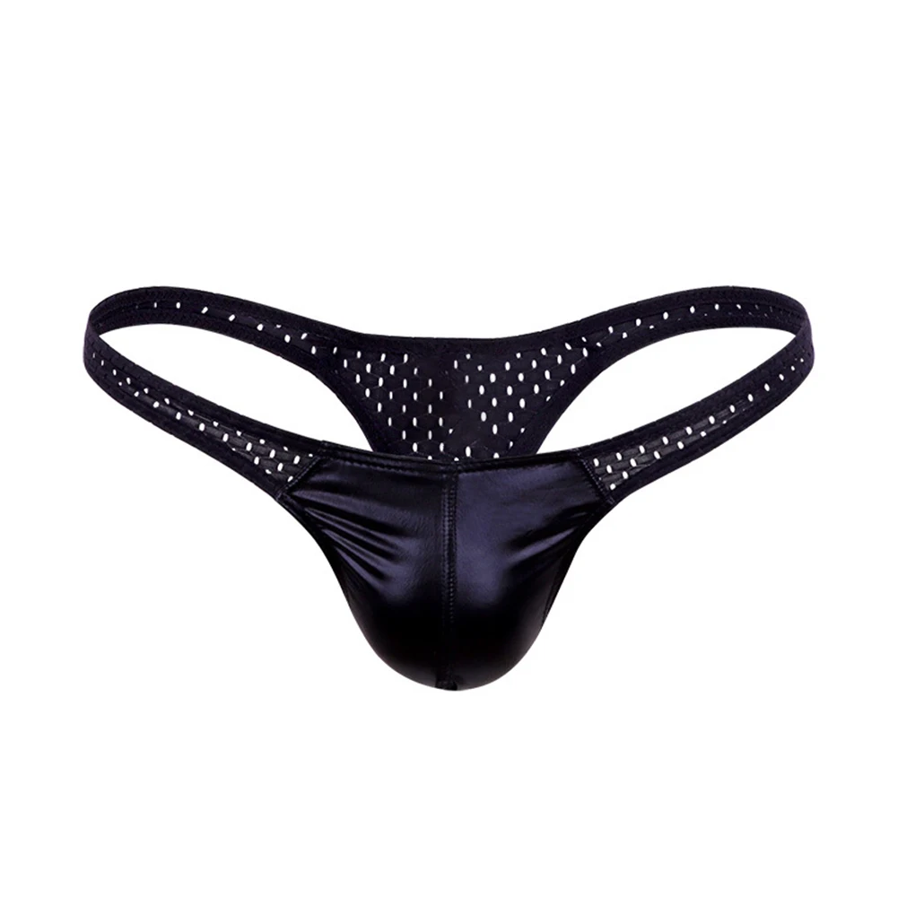 Mens Sexy Wet Glitter Low Waisted G-string Pocket Panty Bottoms