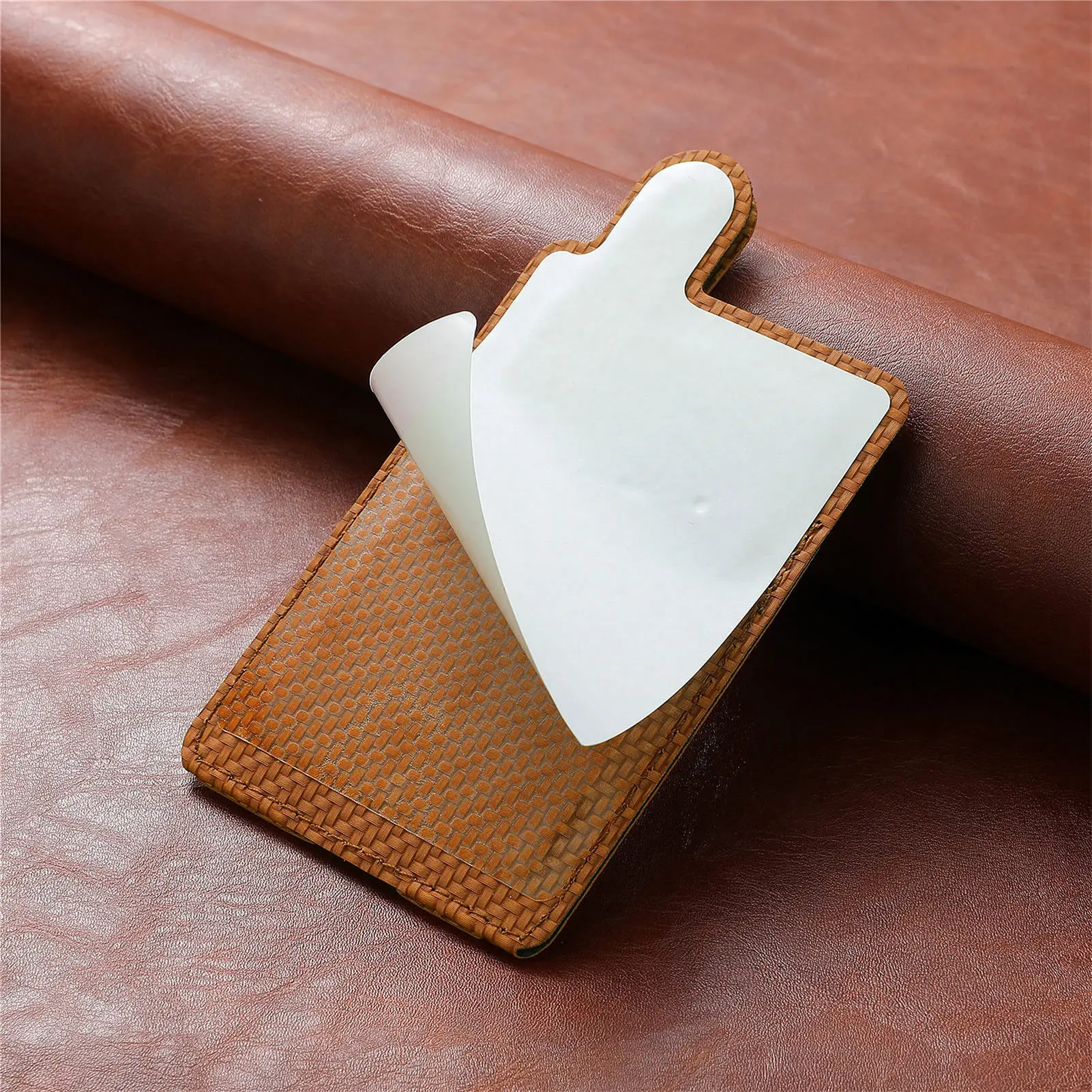 Custodia multifunzionale per scheda con staffa magnetica con cinturino magnetico per borsa per carte del telefono cellulare con copertura per carte in pelle PU in gomma da 3M