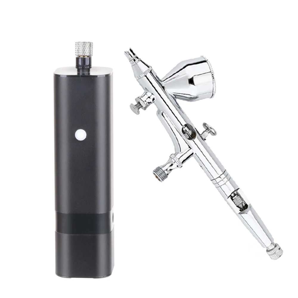 Upgraded Airbrush Portable Mini Air Brush Spray Gun with Compressor Single Action Painting Kits for Cake Makeup Art Nail Model