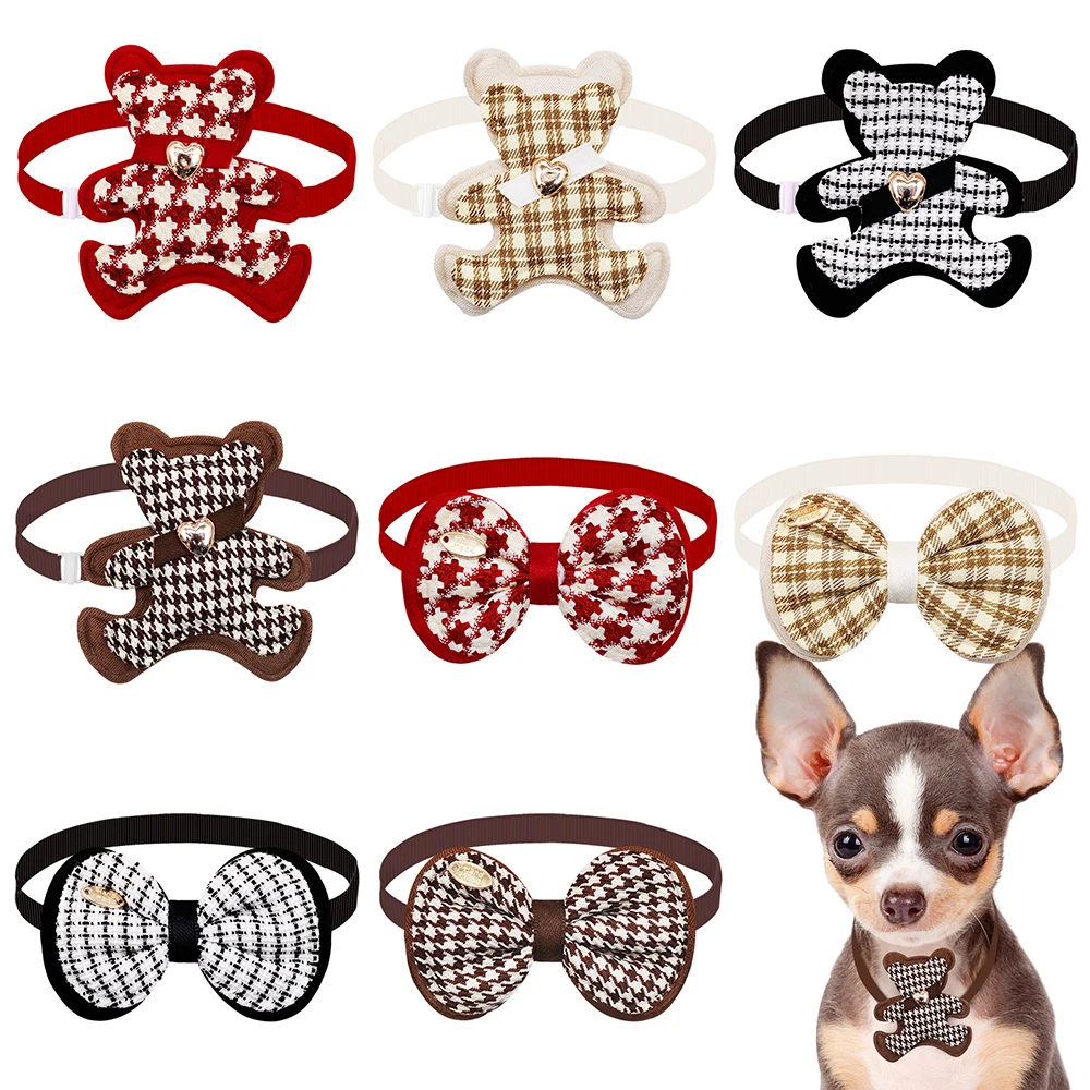 60/80PCS Classic Decorate Pet Bow Tie for Small Dog Cat Bowties Collar Accessories Pet Dog Bows Adjustable Collar Puppy Supplies