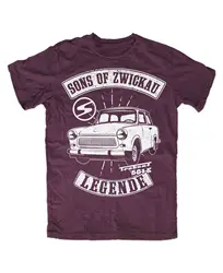 Sons of Zwickau T Shirt Burgundy GDR Trabant EASTERN CULT World Heritage P50 601