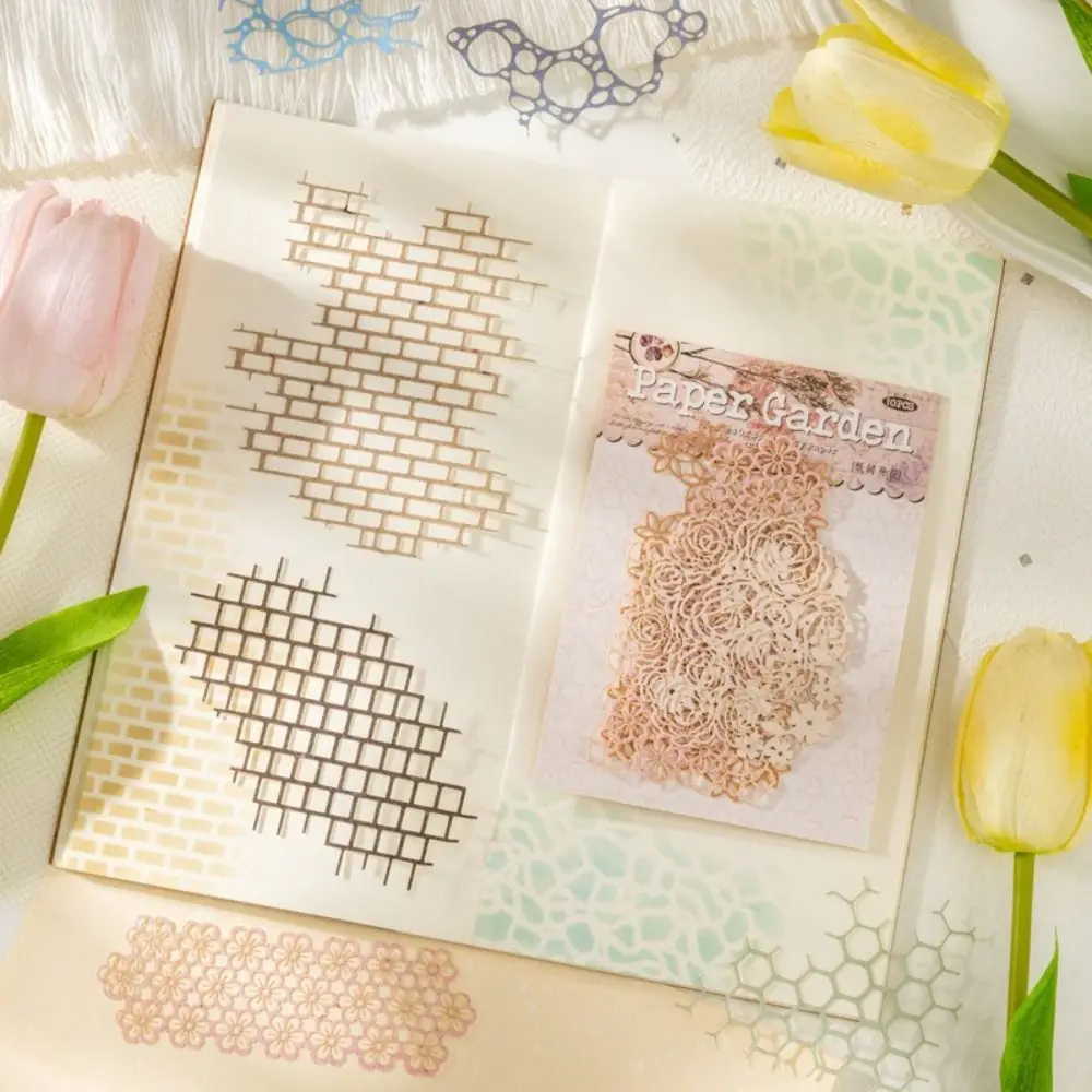 Memo Pad Hollow Out Scrapbook Decoration Decorative Paper Cute Design Lace Paper Lovely Pattern Retro Style Mesh Paper DIY