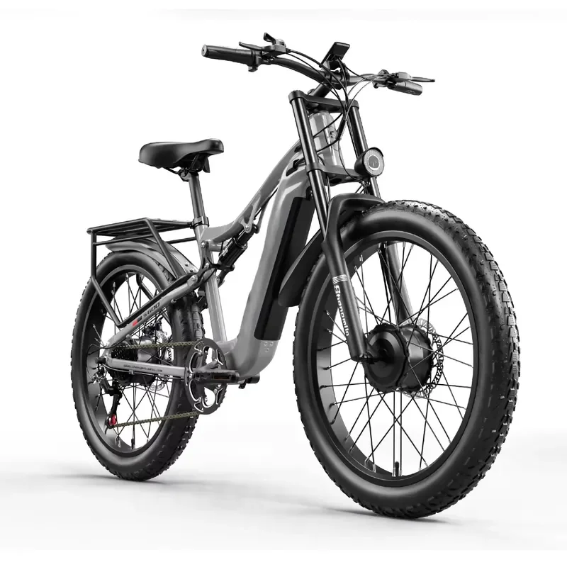USA EU Stock 26inch Dual Motor 2000W Retro Electric Bike for Adult 48v 17.5Ah Front and Rear Dual Disc Brakes Mountain E-Bike
