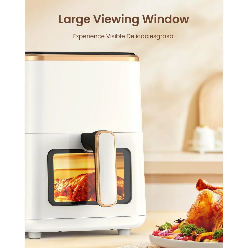 Freidora de aire con ventana de visualización, horno grande con pantalla táctil Digital inteligente, 7 preajustes personalizados, 5.3Qt