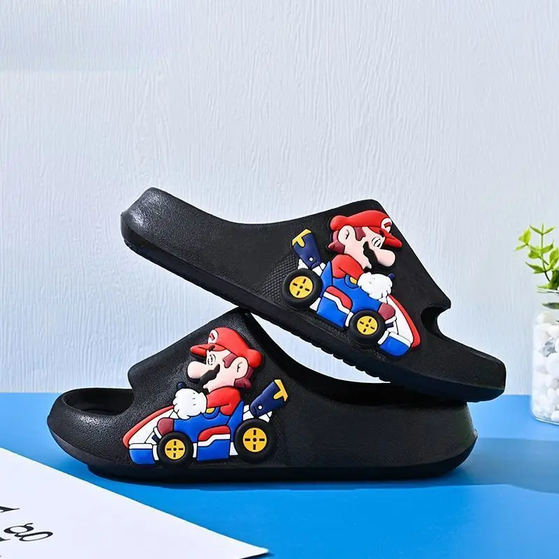 Pantofole per bambini Super Mario Bros Kart 2024 Indoor Cartoon suola morbida antiscivolo sandali da gita per bambini medi e grandi