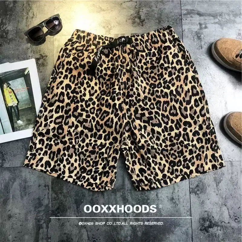 21SS KAPITAL Dry Leopard Print Japanese Nylon Loose Men's Casual Shorts