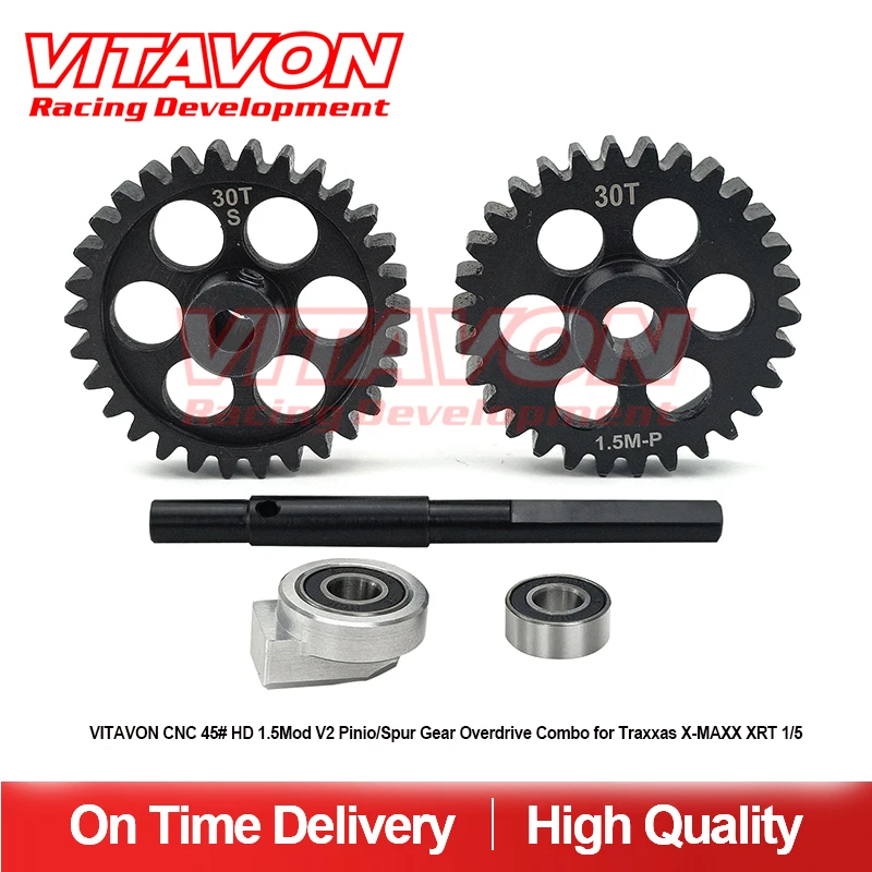 VITAVON CNC 45# HD 1.5Mod 30/30T Pinion/Spur Gear Combo for Traxxas  X-MAXX 1/5