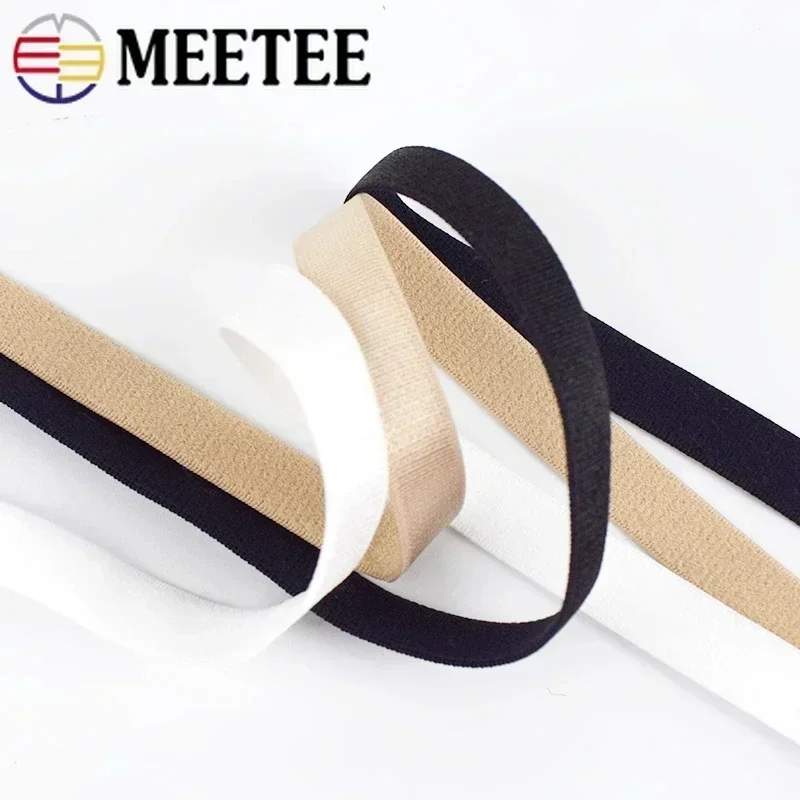 5/10/20Meters Meetee 10mm Soft Elastic Band for Swimsuit Belts Shoulder Strap Underwear Bra Notebook Tape DIY Sewing Accessories