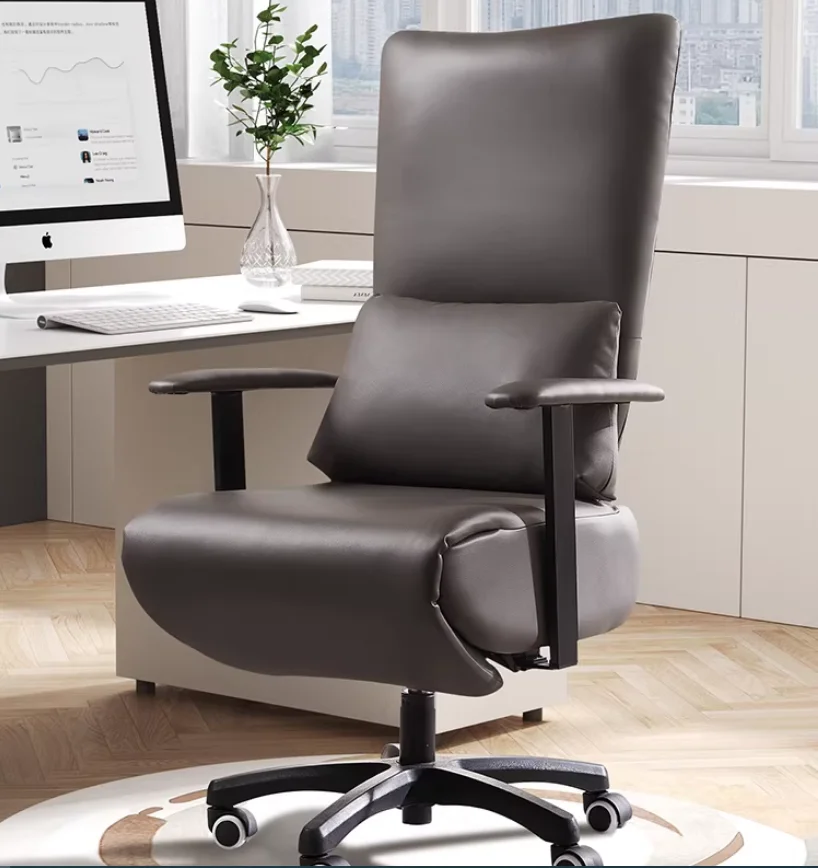 

Office chair Office ergonomic dual-purpose siesta lunch break Boss chair Leather reclining computer seat