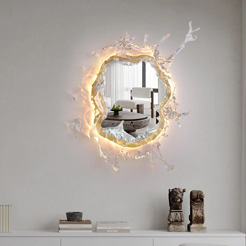 Imagem -04 - Água Gota Espelho Lâmpada de Parede Decoração Led Varanda Sonhador Quarto Banheiro Mudando Magic Mirror Lâmpada de Parede Luz Decorativa