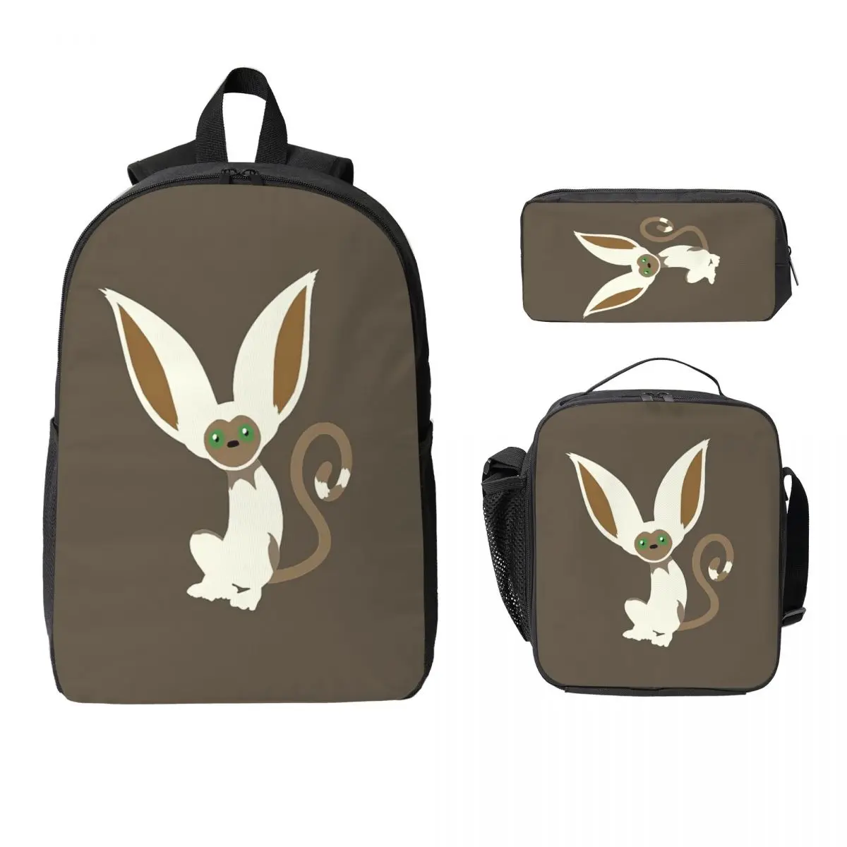

Momo - Avatar The Last Airbender Backpack Student Boys Girls BookBag School Bag Shoulder Bag 3ps Insulated Lunch Bag Pencil Case