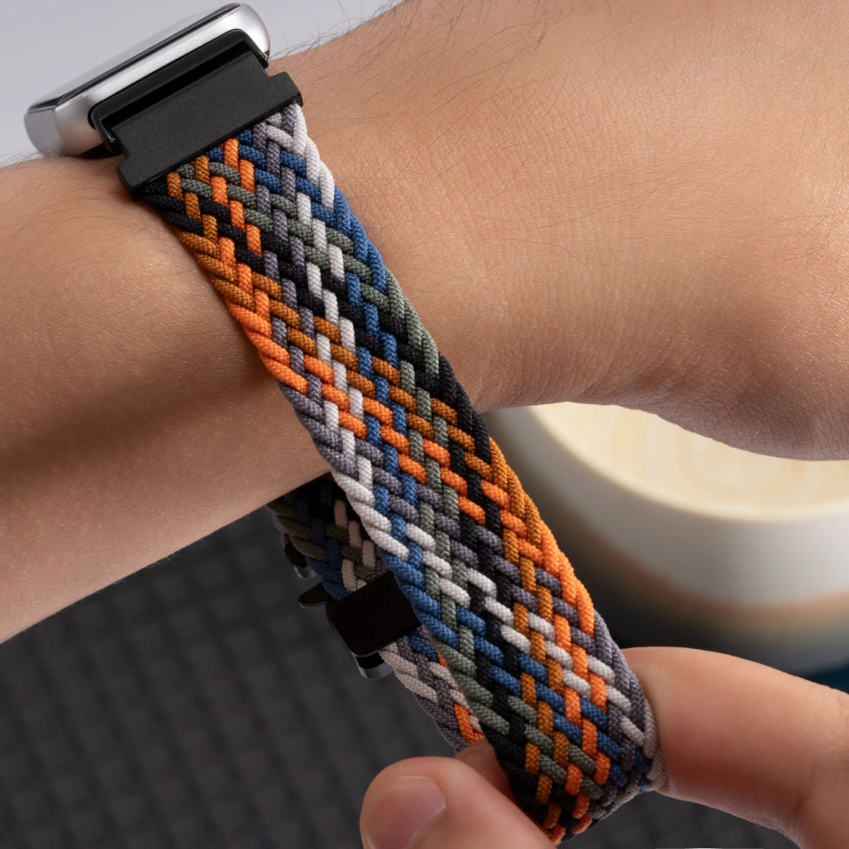 حزام نايلون لساعة سامسونج جالاكسي قابل للتعديل مطاطا مضفر حلقة منفردة تناسب 3 حزام الرجال النساء حزام الساعات لفرقة جالاكسي فيت 3