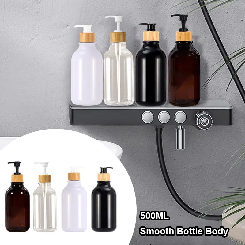 Shampoo Conditioner Bottles Dispenser Soap with Pump PE Plastic for Bathroom Shower Kitchen Dish Hand Lotion 3Pcs 500ml