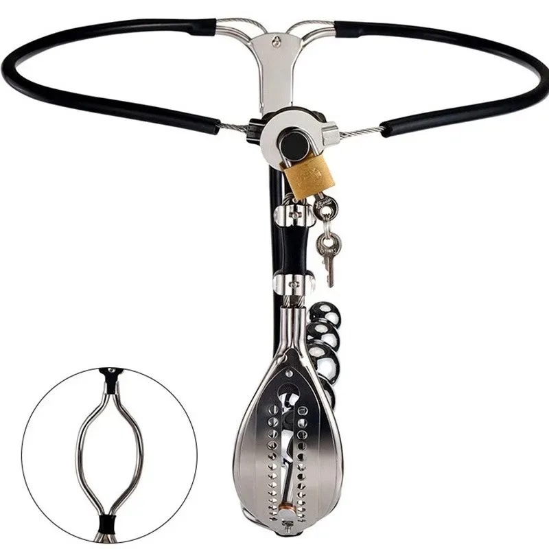 Chastity Pants Invisible Stainless Steel Belt with Lock Cage BDSM Urethral Tube Strapon Underwear Erotic Sexy Toys for Woman18+ 3