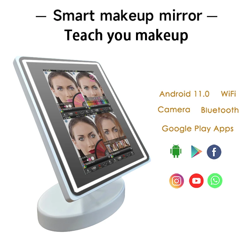 10.1 Inch Touch Screen Wholesale Led Makeup Mirror Android Smart Vanity Mirror With Lights Beauty Salon Mirror